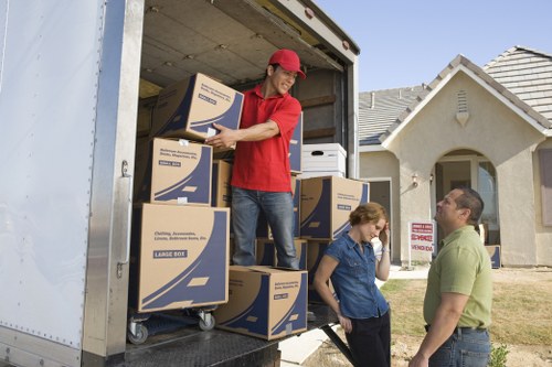 Packed furniture and cartons prepared for secure storage in London